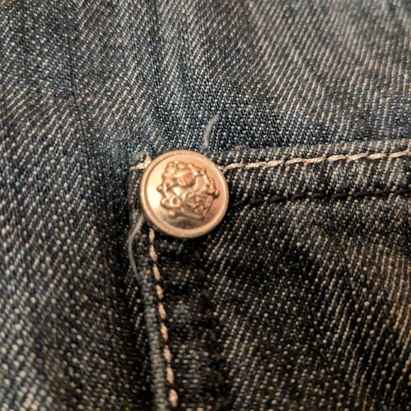 Crown Holder Y2k Baggy Hip Hop Streetwear Embellished Jeans Size 42 - Picture 6 of 14